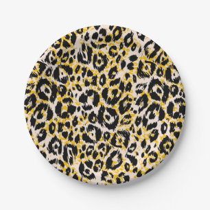 Animal print pattern paper plate