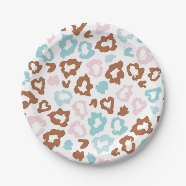 Animal print pattern paper plate (Front)