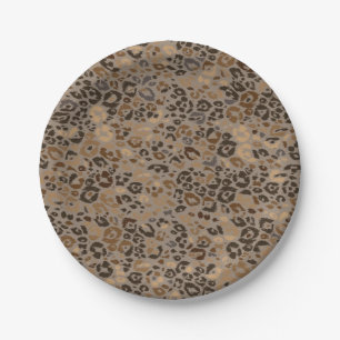 Animal print pattern paper plate