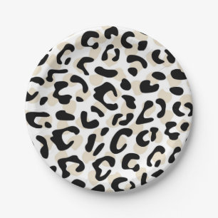 Animal print pattern paper plate