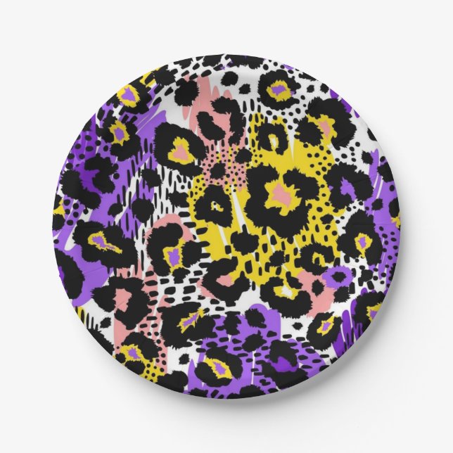 Animal print pattern paper plate (Front)