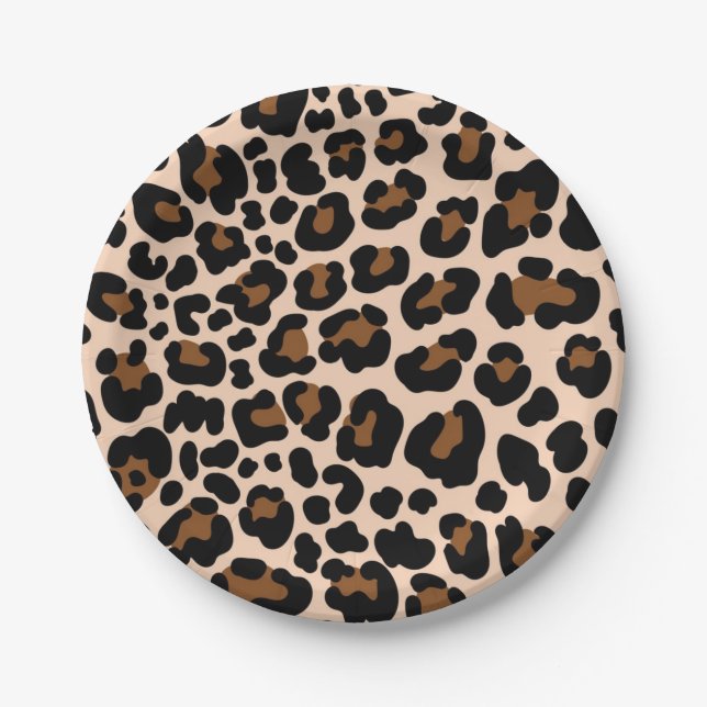 Animal print pattern paper plate (Front)
