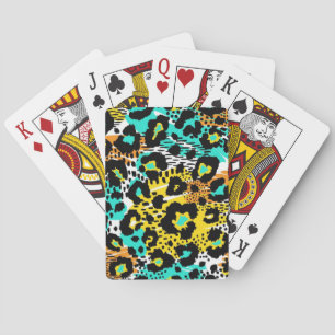 Animal print pattern playing cards