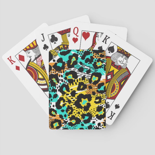 Animal print pattern playing cards (Back)
