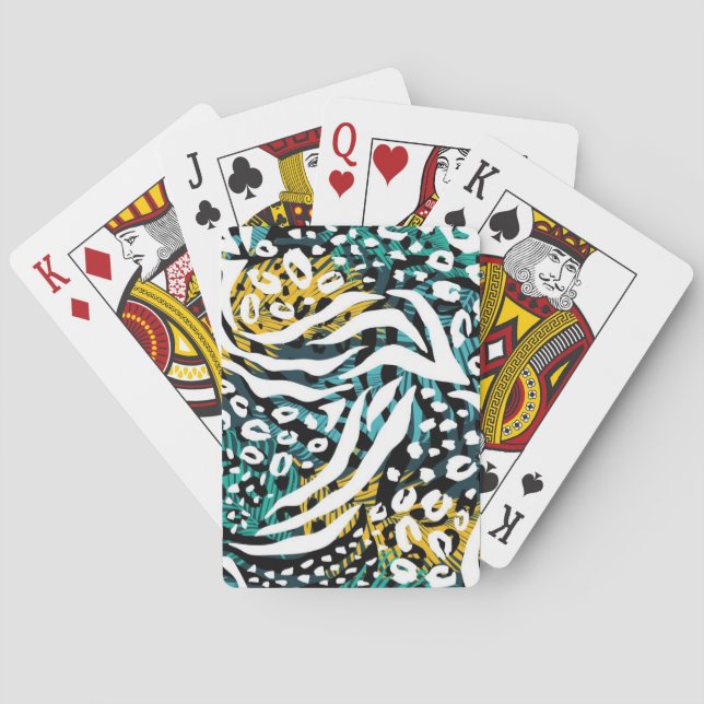 Animal print pattern playing cards (Back)