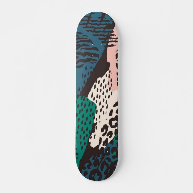 Animal print pattern skateboard (Front)