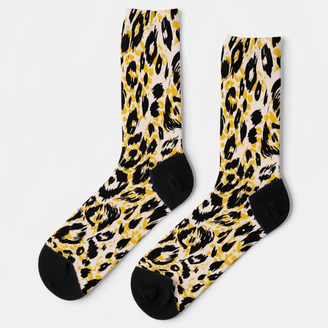 Animal print pattern socks (Left)