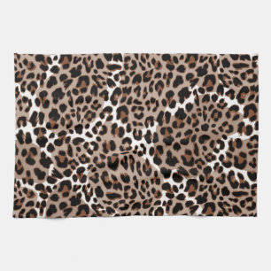Animal print pattern tea towel