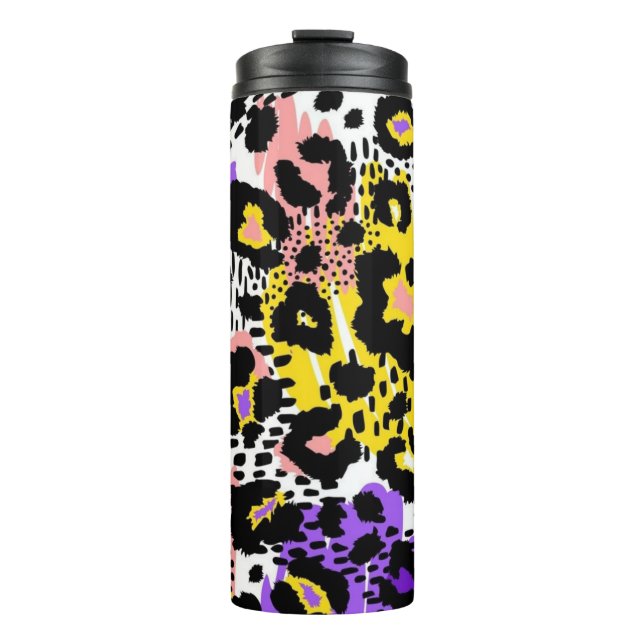 Animal print pattern thermal tumbler (Front)