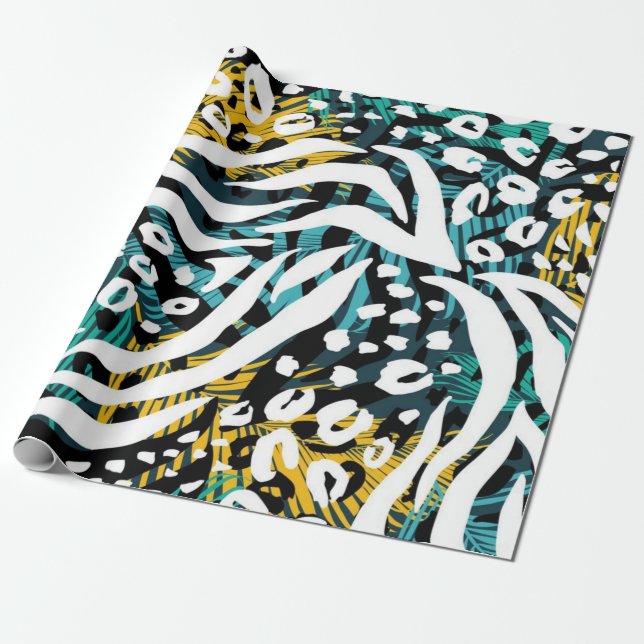 Animal print pattern wrapping paper (Unrolled)