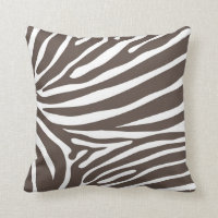 Animal Print Pillow- Zebra Brown