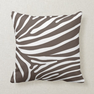 Animal Print Pillow- Zebra Brown Cushion