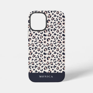 Animal print pink custom name  iPhone 12 mini case