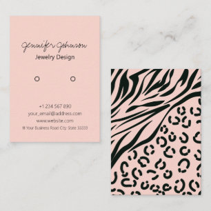 Animal Print Pink Earring Holder Display Card