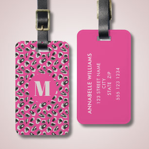 Animal Print pink leopard pattern Luggage Tag