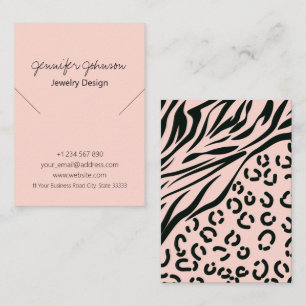 Animal Print Pink Necklace Display Card