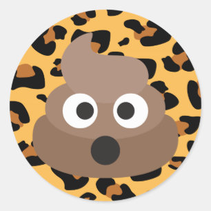 Animal Print Poop Emoji Stickers