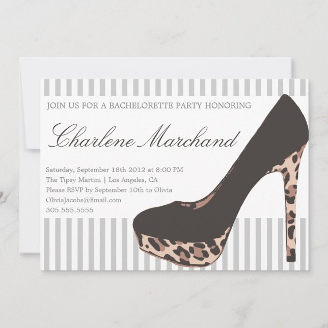 ANIMAL PRINT PUMPS | BACHELORETTE PARTY INVITES (Front)