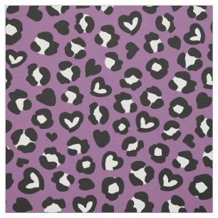 Animal Print, Purple Leopard, Cheetah Spots, Heart Fabric