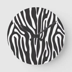 Animal Print Round Clock