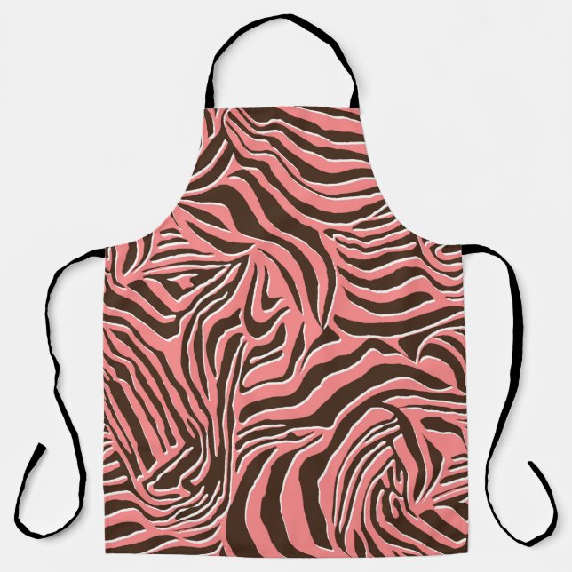 Animal print, seamless zebra pattern. apron (Front)