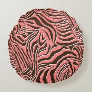 Animal print, seamless zebra pattern. round cushion