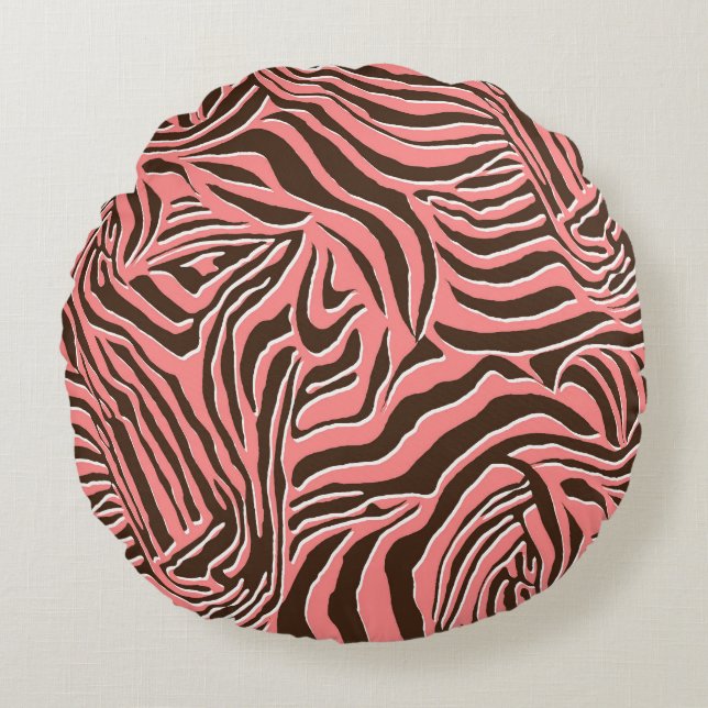 Animal print, seamless zebra pattern. round cushion (Front)