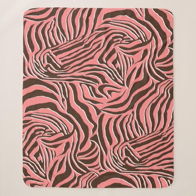Animal print, seamless zebra pattern. sherpa blanket (Front)