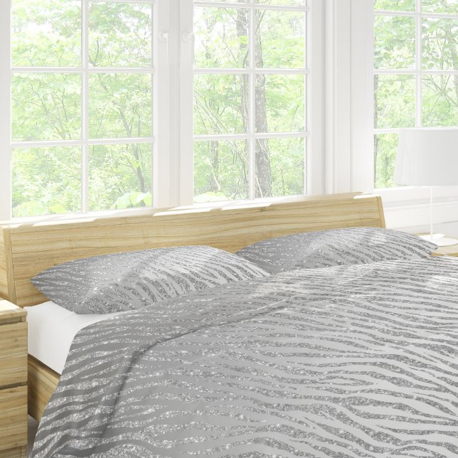 Animal Print Silver Glitter Glam Pillowcase (Creator Uploaded)