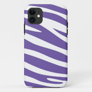 Animal print skin of Zebra (Violet, White) iPhone 11 Case
