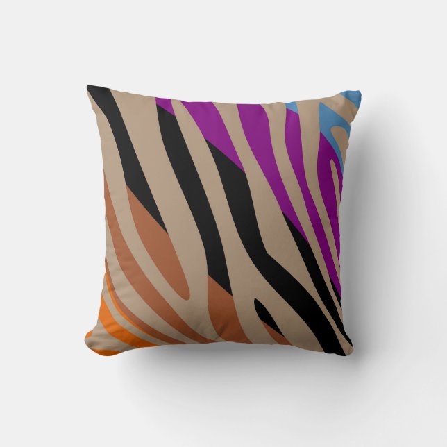 Animal Print Skin Zebra Retro Pattern Cushion (Front)