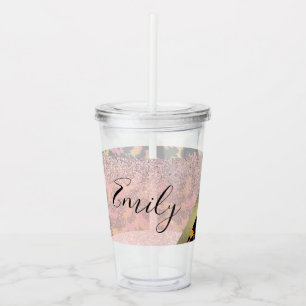 Animal Print Sparkle Monogrammed Name     Acrylic Tumbler
