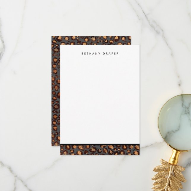Animal Print Stationery Note Cards (Front/Back In Situ)