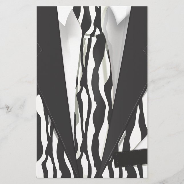 Animal Print Suit Stationery (Front)