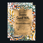 Animal Print Sweet 16th Birthday Invitations<br><div class="desc">A chic colourful wild animal print pattern overlaid with gold faux foil and your birthday party details in chic lettering is great for ANY AGE birthday. COORDINATING items available in our store.</div>