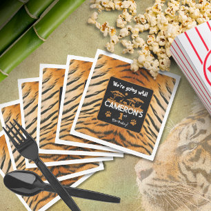Animal Print Tiger Birthday Paper Napkin