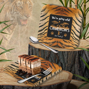 Animal Print Tiger Birthday Paper Plate