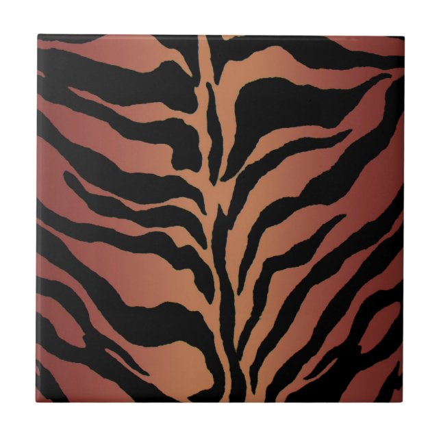 Animal Print Tiger Striped Home Decor Tile (Front)