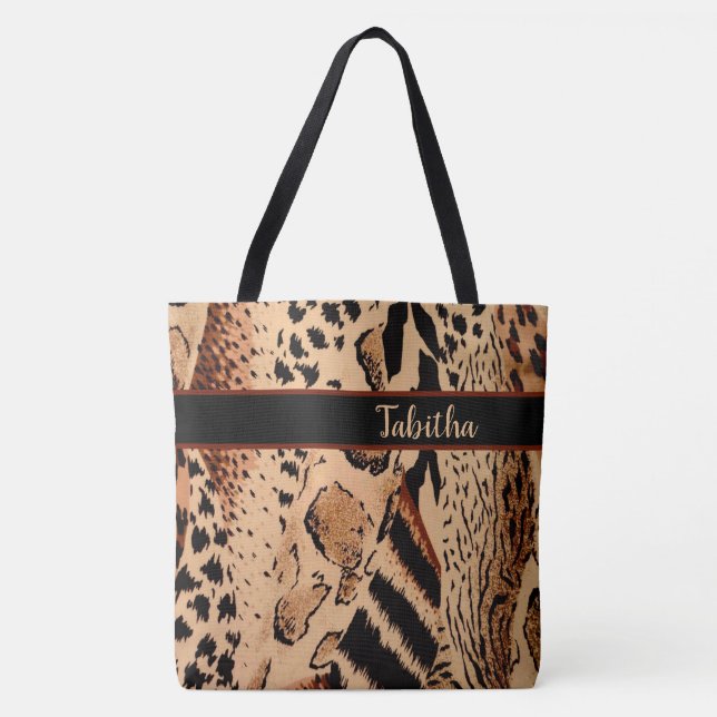 Animal Print Tote Bag (Front)