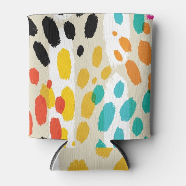 Animal Print Vintage Seamless Pattern Can Cooler (Front)