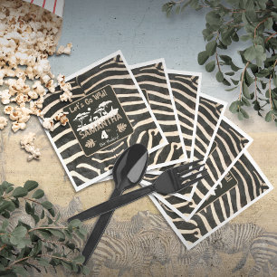 Animal Print Zebra Birthday Paper Napkin