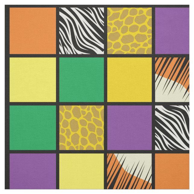 Animal Prints Cute Jungle Safari Room Decor Fabric (Swatch)
