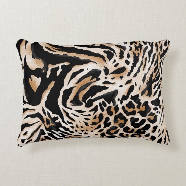Animal Prints: Leopard Zebra Tiger Decorative Cushion (Front)