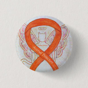Animal Protection Orange Awareness Ribbon Pin