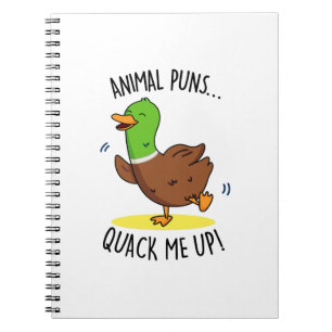 Animal Puns Quack Me Up Funny Duck Pun  Notebook