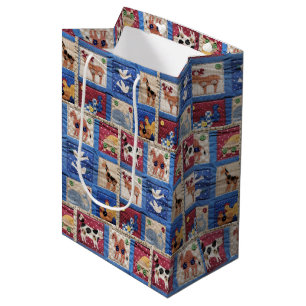 Animal Quilt Pattern Medium Gift Bag