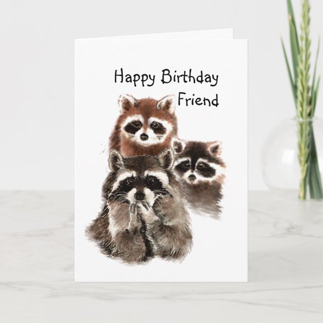 Animal Racoon Friends are Like Underwear Humour Card (Front)