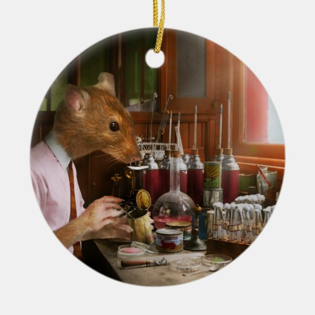 Animal - Rat - The Lab Rat Ceramic Tree Decoration (Front)