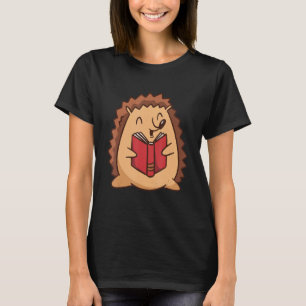 Animal Reading Book Nocturnal Mammal Hedgehog T-Shirt