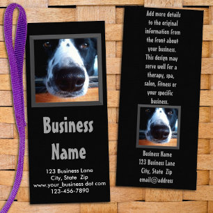 Animal Related Business Black White Dog Nose Rack Card